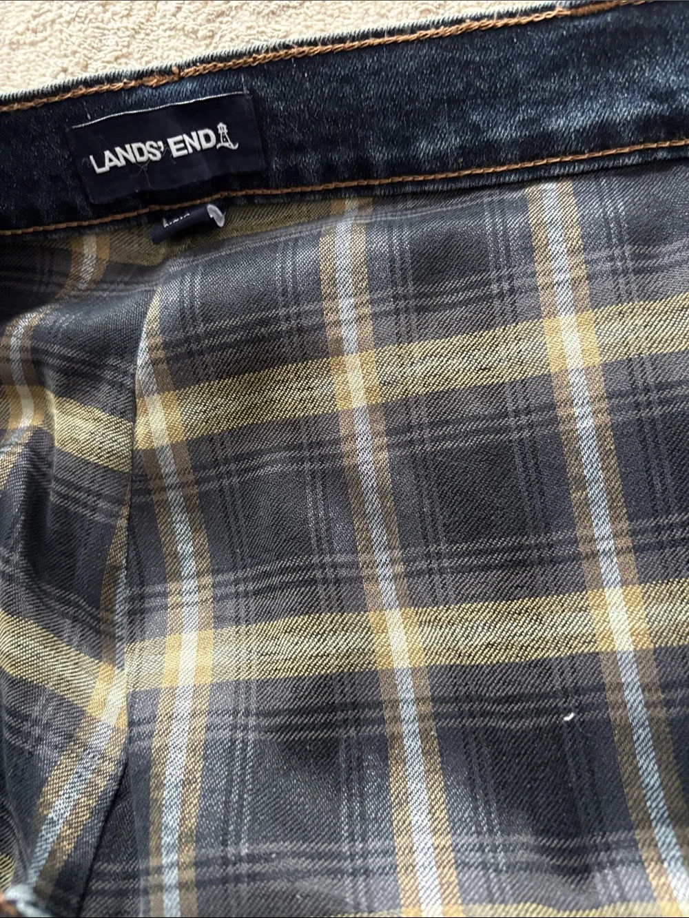 Lands' End Men's Straight-Leg Indigo Denim Jeans LINED - Size 38x29